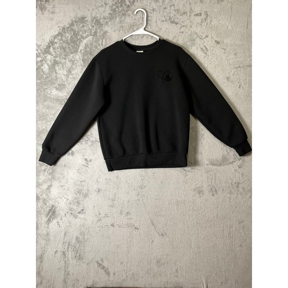 Walt Disney World, 50th Anniversary Black Sweater Pullover Top Womens Size Small